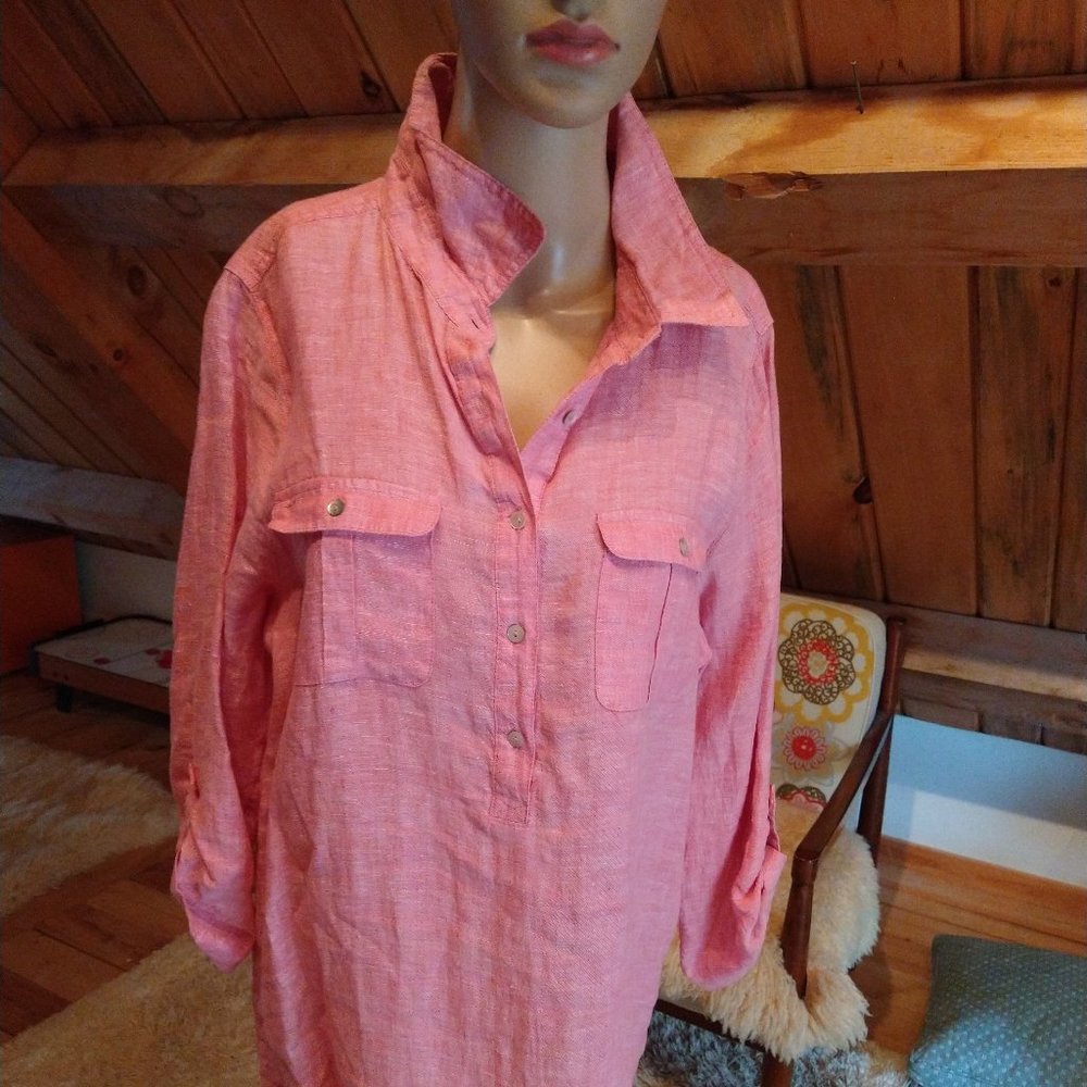 Jones & Co. Pink Linen Tunic